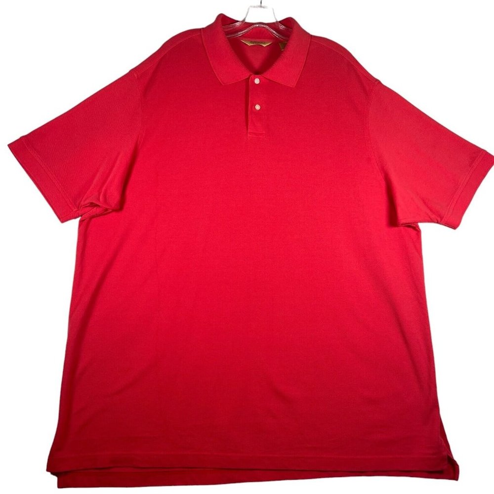 Roundtree & York Polo Shirt Mens 3XLT Red Performance Pique Short Sleeve Golf